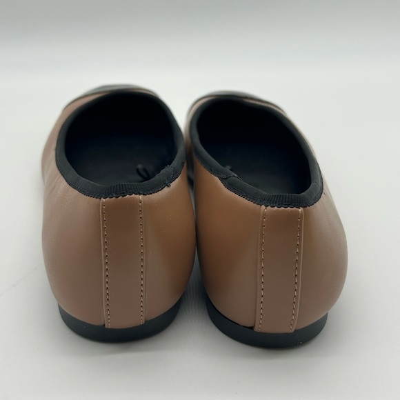 Nine West Teland3 Flats | Two-Tone Pecan & Black Cap Toe Ballet Shoes Size 7 NWB - Picture 8 of 12